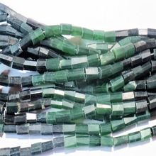 Serpentine faceted tubes gemstone bead strands