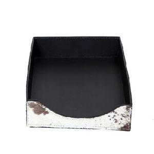 leather letter document tray