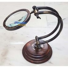 Antique Wooden Base Decor Magnifying Glass