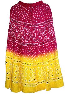 Rajasthani Multicolored Bandhej Hand Work Skirt