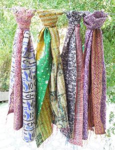 Reversible Silk Sari Stole