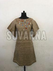 Khadi Embroidered Dress