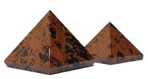 Mahogany Obsidian Stone Pyramid