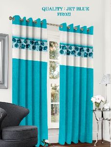 Jet Blue Colour Firozi Curtains