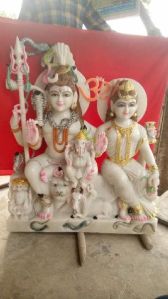 Marble Shiv Parvati Statue