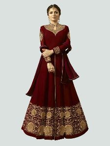 Abaya Red Anarkali Dress