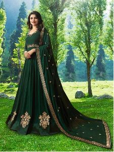 Dark Green Designer Anarkali Salwar Suit