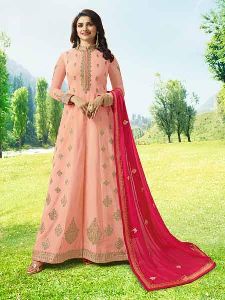 Designer Peach Anarkali Salwar Suit