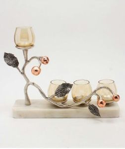 Marble Glass Candle Holder