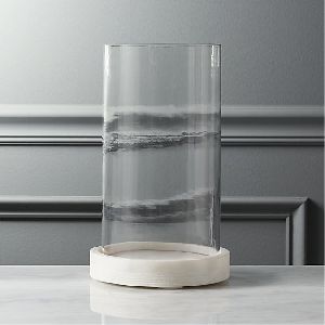 Marble Glass Hurricane Pillar Candle Holder