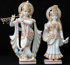 Non Polished Brass Radha Krishna Statues, Packaging Type : Carton Box, Thermocol Box