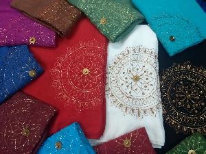 Rayon Lurex Embroidered Scarf