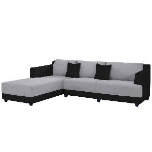 Bharat Lifestyle Marina Fabric 6 Seater Sofa (Finish Color - Black and Grey)