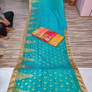 Blue Embroidered Sarees