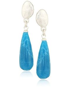 Blue Elongated Stone Earrings