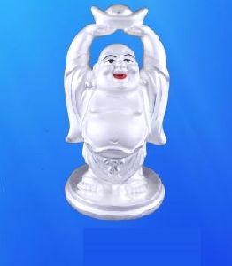 999 Silver Laughing Buddha Statue