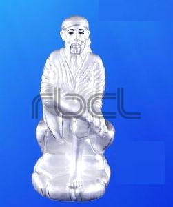 999 Silver Sai Baba Statue, For Home, Office, Shop, Packaging Type : Carton Box