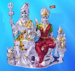 999 Silver Shiv Parivar Statue