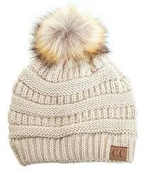 Pom Pom Feathered Knitted Hat