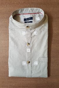 Grey Chinese Collar Shirt