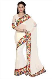 Digital Printed Borders Saree