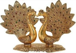 Gold Plated Dancing Peacocks