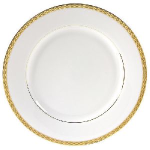 Gold Trim Melamine Dinner Plate