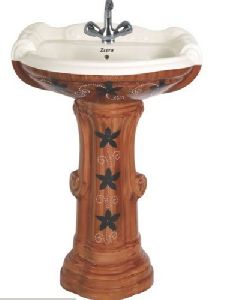 Wooden Pedestal Wash Basin
