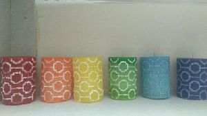 Paraffin Wax Circular Designer Pillar Candles