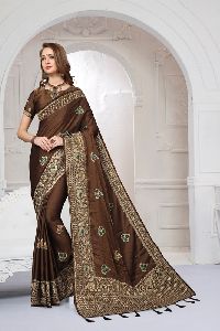 Silk Satin Heritage Party Wear Saree