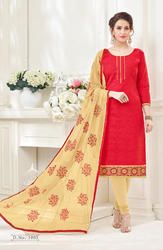 Blissta Cotton Jacquard Plain Churidar Salwar Suit