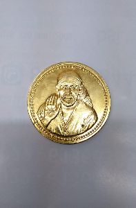 Sai Baba Engraved Gold Coin