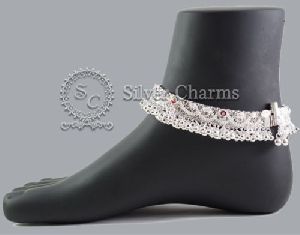 Agra Gola Silver Anklets