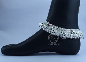 Khushboo Gola Silver Anklets