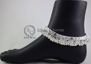 Nagma Fancy Silver Anklets
