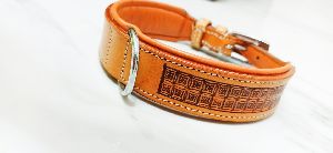 Tooled Leather Dog Collar