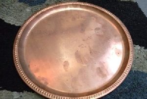 Copper Round Serving Tray