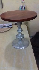 Wooden Top Aluminum Round Table
