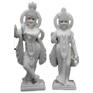 30 Inch Marble Radha Krishna Statue