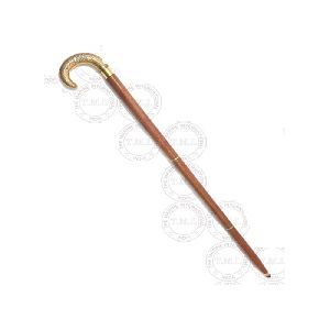 Wooden Walking Stick with Brass Handle