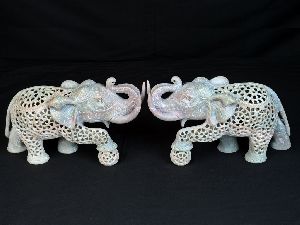 Stone Carved Pair of Art Sculptures