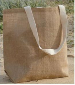 JUTE BAG WITH TAPE HANDLE