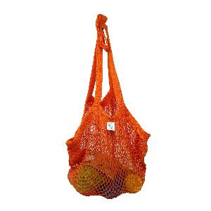 Premium Cotton Mesh String Net Orange Color String Bag