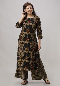 HEAVY QUALITY RAYON KURTI WITH PLAZO, Size : M, XL, XXL