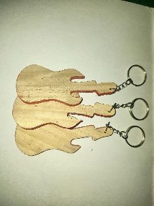 Guitar Wooden Key Chain