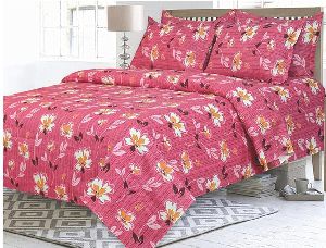 Cotton Pink Double Bed Sheet