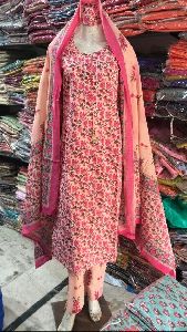 Ladies Embroidered Kurti with Pant with Dupatta