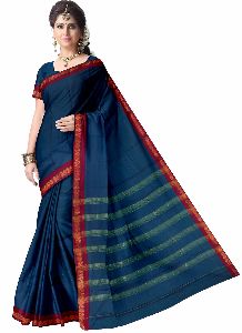 Designer Plain Cotton Saree