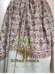 100% Pure Sozni Embroidered Pashmina Shawl