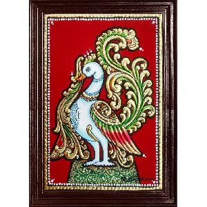 Antique Peacock Tanjore Painting